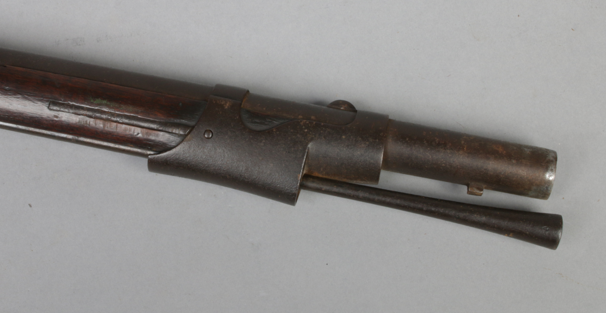 A 19th century French percussion cap musket. With walnut fullstock and socket bayonet. Lock plate - Image 4 of 8