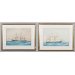 R. P. Nash, pair of gilt framed maritime watercolours. Aberdeen clipper iron ship Pericles 1877