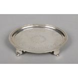 A George III silver card tray of navette form by Alexander Field. Chased with flowers and ribbons.