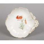 A Coalport Improved Feltspar Porcelain dessert dish. Painted with a named botanical specimen,