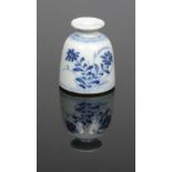 A 19th century Chinese miniature blue and white specimen vase. Painted in underglaze blue with