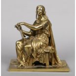 A 19th century French bronze allegorical sculpture. Formed as a maiden dressed in flowing robes