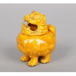 A Burmantofts Faience censor after a Chinese original formed as a Kylin with removable head.
