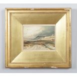 Attributed to Anthony Vandyke Copley Fielding (1787-1855), small gilt framed watercolour. Moorland