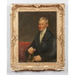J. C. Miles (19th century) gilt framed oil on canvas. Portrait of a gentleman. Signed and dated to