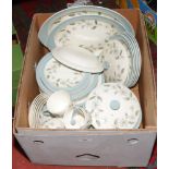 A box of Wedgwood Penshurst pattern dinnerwares, approximately 36 pieces.