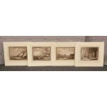 Four mounted prints after Rowlandson and Alken, Bathing Machines, Race Ground The Steine and