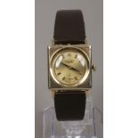 A 14ct gold Longines manual wristwatch