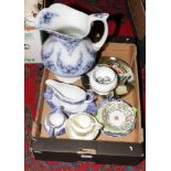 A box of mixed ceramics to include Myott wash jug, Spode Italian design, Tuscan china etc.