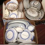 Three boxes of mostly Edwardian pottery tea / dinnerwares in various designs including J & G