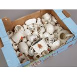 A box of crested ware to include Goss, Carlton china, Willow art etc.