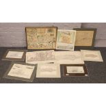 Nine maps including antique engraved and tinted examples Brighton, Hove and Sussex.