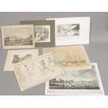 A collection of antique prints and engravings views of Brighton etc.