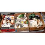 Three boxes of miscellaneous to include Royal Albert, Sylvac, cottage ware, Sadler etc.