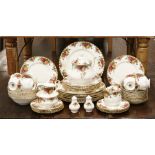 A Royal Albert Old Country Roses 52 piece dinner and tea service to include 10" dinner plates,