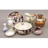 A collection of cermaics to include Royal Copenhagen, Aynsley, Imari plate, Crown Devon etc.