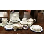 A quantity of Shelley bone china teawares in various designs including sandwich plates, teapot, cups