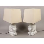 A pair of Pacific Lifestyle ceramic elephant 'Nellie' table lamps.