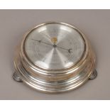 A silver plated table top barometer by Taylor Instrument Companies USA.