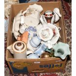 A box of miscellaneous to include Denby, Sadler, Masons, Wedgwood etc.