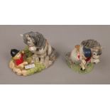 Two John Beswick figures from the Thelwell series, Early Bath and I Forgive You.