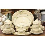 A Royal Doulton tea/dinner service in the Minden design including serving plates, sauce boats,