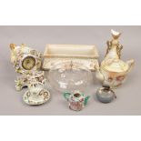 A collection of mostly ceramics to include an Austrian Vienna vase (damaged), Carltonware teapot,