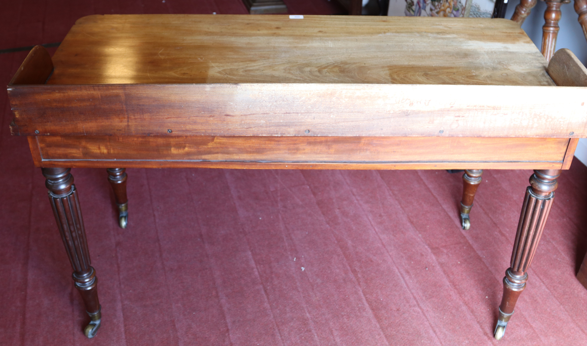 A William IV Gillows style mahogany side table. With gallery, twist carved frieze and raised on - Image 2 of 5