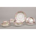 An early 19th century Sunderland lustre part tea and coffee service. Each piece painted with a