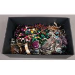 A box of modern costume jewellery.