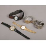 Five gents wristwatches including Rytima, Rotary, Timex etc.