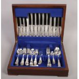 A canteen of Sheffield silver plated cutlery.