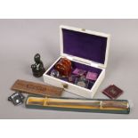 A box of collectables to include a horn handle George Ibberson & Co. stainless steel carving