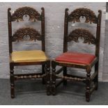 A pair of mid 20th century Derbyshire hall chairs.