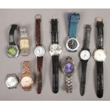 Ten wristwatches including Michael Kors, Lorus, Rotary, Timex etc.