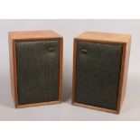 A pair of teak cased Wharfdale speakers Denton W20D.