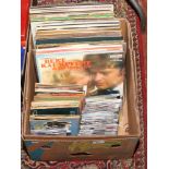 A box of L.P singles and C.Ds to include Elvis, Neil Diamond, Frank Sinatra, Rod Stewart etc.