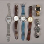 Six gents wristwatches including Timex, Rotary etc.