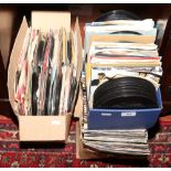 Three boxes of 45rpm single records 1960, 70 and 80s some in original sleeves.