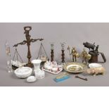 A group of collectables including miniature bone china tea set, Wedgwood 'Angela' ornamental