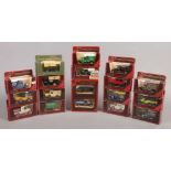 Seventeen boxed Matchbox Diecast metal model vehicles all from the models of Yesteryear series all