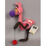 A Steiff soft toy model of Walt Disney's Fantasia Flamingo with identifying button.