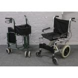 A folding Angelmobility wheel chair and a Uniscan mobility walker.