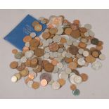 A small collection of English decimal and pre decimal coins.