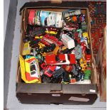 A box of Diecast model vehicles including Corgi, Dinky, Matchbox, Lledo etc.