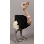 A Steiff soft toy model of an ostrich with identifying button and booklet.