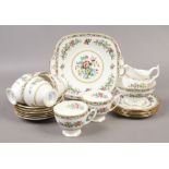 A Coalport Ming rose pattern six part tea set.