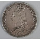 A Victorian silver crown, jubilee head 1892.