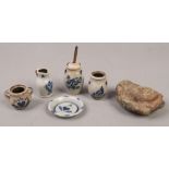 A quantity of Rowe pottery works miniature stoneware for a dolls house, along with a terracotta