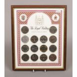A framed spink The Royal Wedding coin collection 1981.